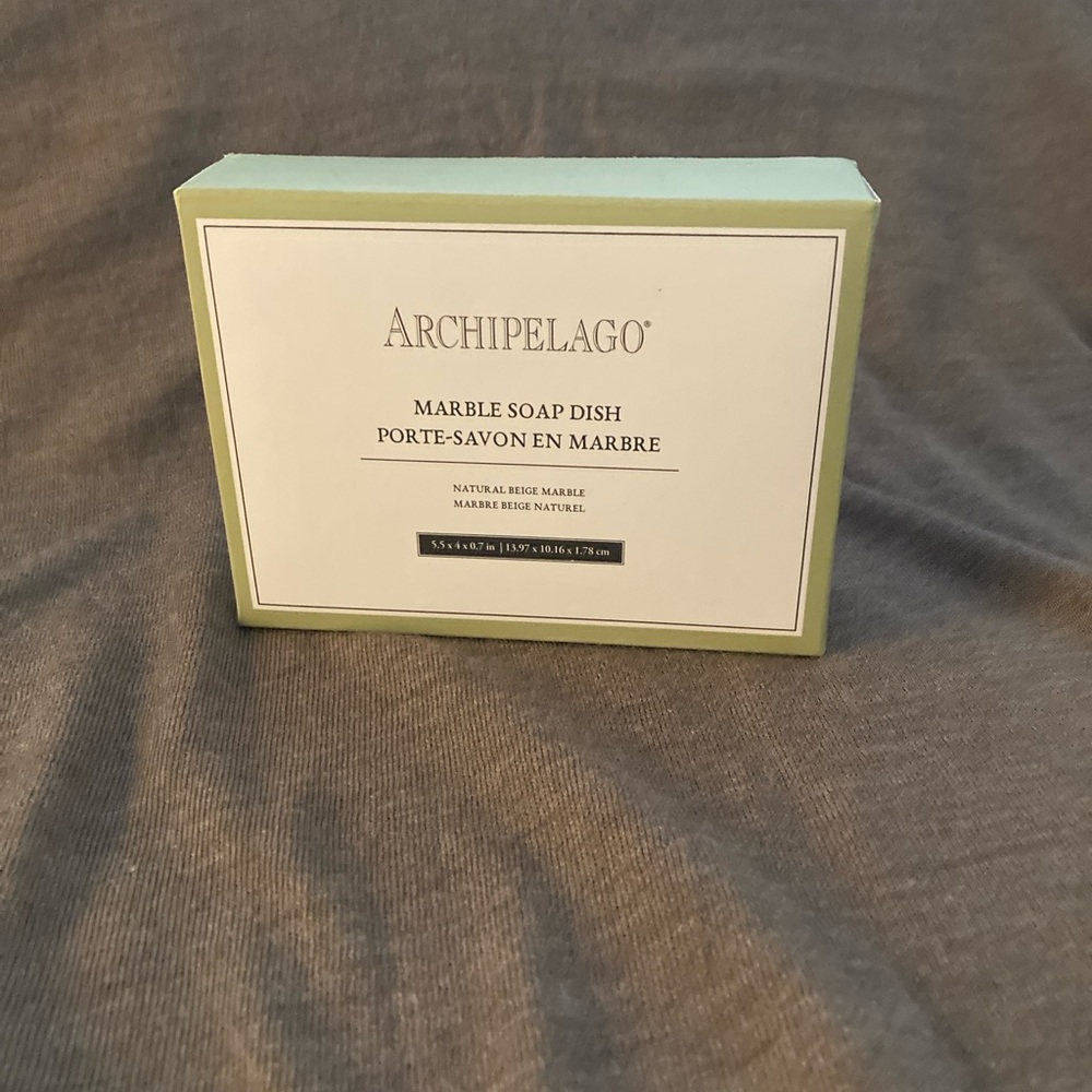 Archipelago Natural Beige Marble Soap Dish - Picture 2 of 4